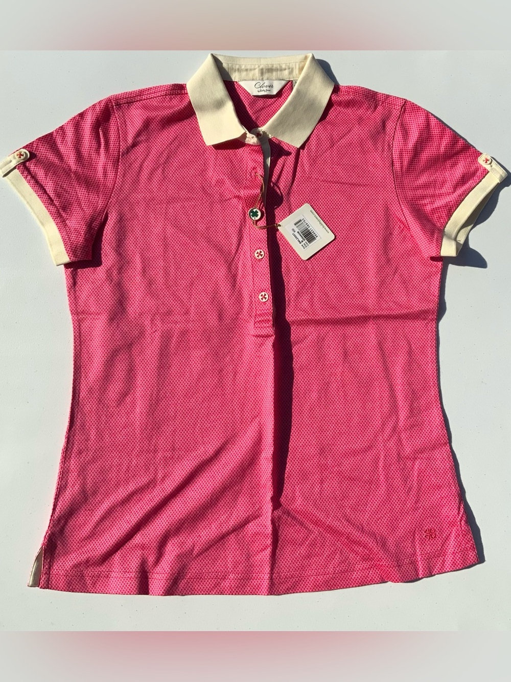 Bobby Jones Hot Pink Polo with Cream Trim